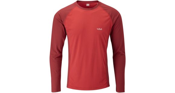 Rab Aeon Long Sleeve Tee - Men's-Cayenne/Charge-X-Large