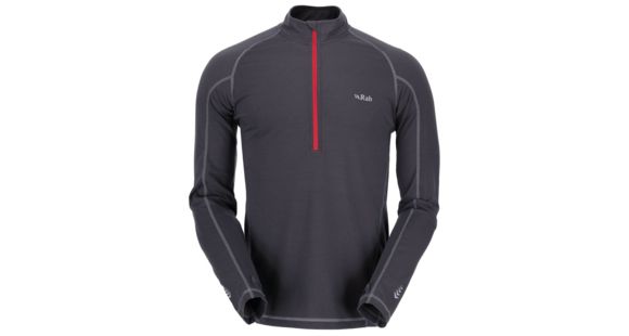 Rab Aeon Plus Zip Long Sleeve Tee - Men's-Beluga/Red-Small