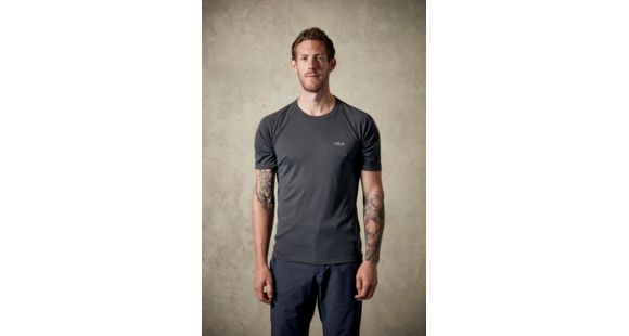 Rab Aerial Short Sleeve Tee - Men's, Beluga, XX-Large, QBU-43-BE-XXL