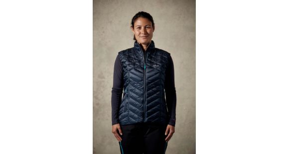 Rab Altus Vest - Womens, Ebony/Tasman, 8, QIO-09-EB-08
