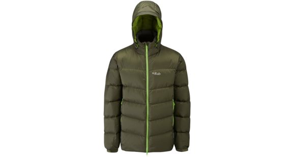 Rab Ascent Jacket - Men's-Dark Olive/Quince-Small