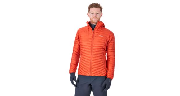 Rab Cirrus Flex Hoody - Men's, Firecracker/Firecracker/firecracker, Large, QIO-33-FC-L