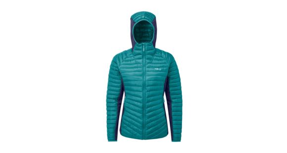 Rab Cirrus Flex Hoodie - Women's, Serenity/Deep Ink, Large, QIO-34-SE-14