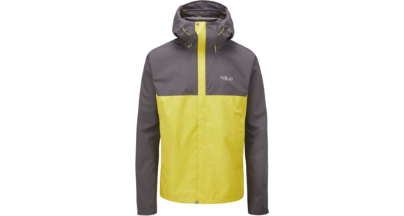 Rab Downpour Eco Jacket - Men's, Graphene/Zest, Extra Large, QWG-82-GZ-XL
