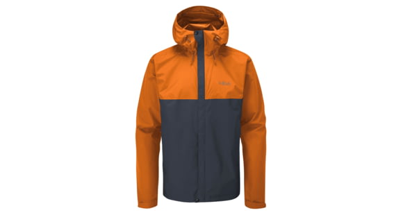 Rab Downpour Eco Jacket - Men's, Marmalade/Beluga, Large, QWG-82-MAB-LRG