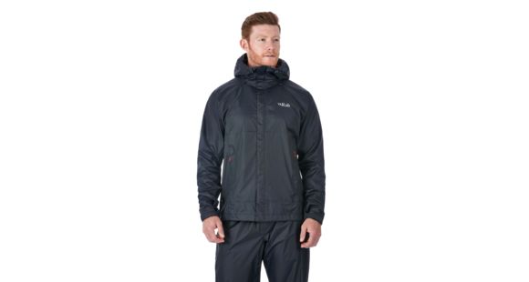 Rab Downpour Jacket - Men's, Black, Extra Small, QWF-61-BL-XS