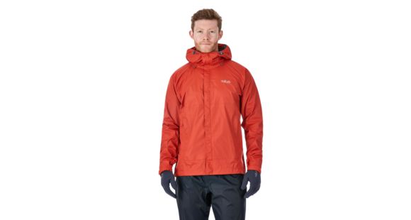 Rab Downpour Jacket - Men's, Firecracker, Large, QWF-61-FC-L
