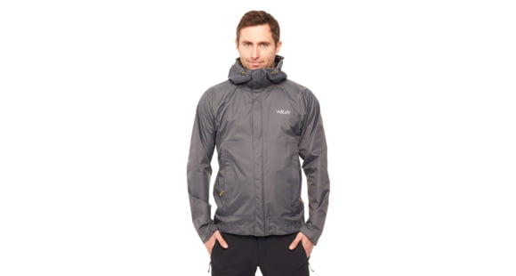 Rab Downpour Jacket - Men's, Graphene, Medium, QWF-61-GP-M
