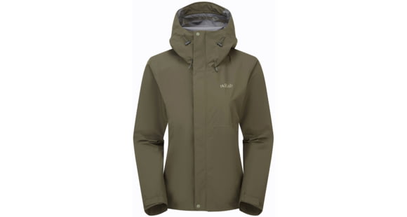 Rab Downpour Jacket - Women's, Army, 12/Medium, QWI-07-ARM-12