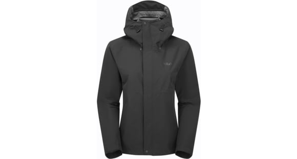 Rab Downpour Jacket - Women's, Black, 12/Medium, QWI-07-BLK-12