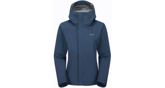 Rab Downpour Jacket - Women's, Tempest Blue, 14/Large, QWI-07-TMB-14