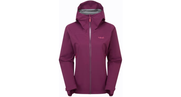 Rab Downpour Light Jacket - Women's, Mulberry, 12/Medium, QWG-91-MUL-12