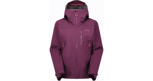 Rab Downpour Mountain Jacket - Women's, Mulberry, 12/Medium, QWI-12-MUL-12