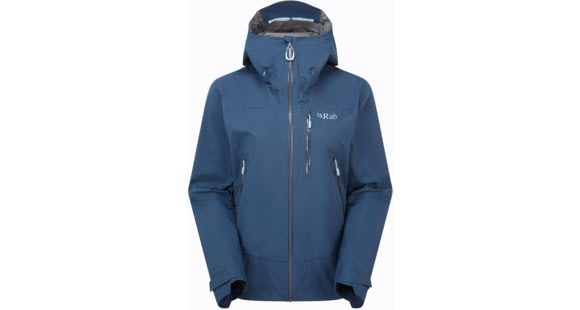 Rab Downpour Mountain Jacket - Women's, Tempest Blue, 14/Large, QWI-12-TMB-14
