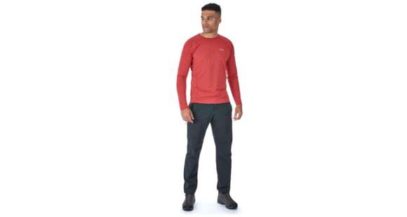 Rab Force Long Sleeve Tee - Men's, Cayenne, Small, QBU-68-CY-S
