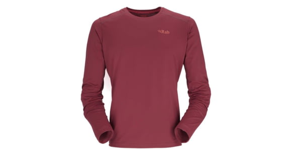 Rab Force Long Sleeve Tee - Men's, Oxblood Red, Large, QBL-07-OXB-LRG