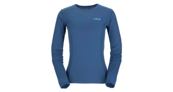 Rab Force Long Sleeve Tee - Womens, Nightfall Blue, 8, QBL-08-NFB-08