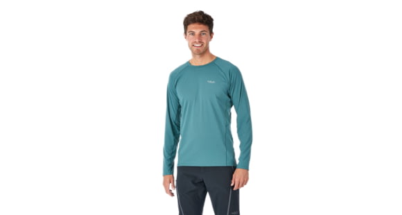 Rab Force LS Tee - Men's, Bright Arctic, Large, QBU-68-BA-L