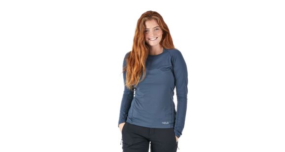 Rab Force LS Tee - Women's, Steel, 8, QBU-69-ST-08