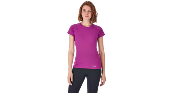 Rab Force Short Sleeve Tee - Women's, Peony, Extra Small, QBU-56-PE-08