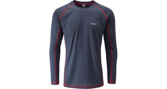 Rab Interval Long Sleeve Crew - Mens, Ebony, Large, QBU-40-EB-L