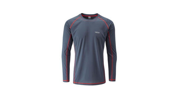 Rab Interval Long Sleeve Crew - Men's, Ebony, 2XL, QBU-40-EB-XXL