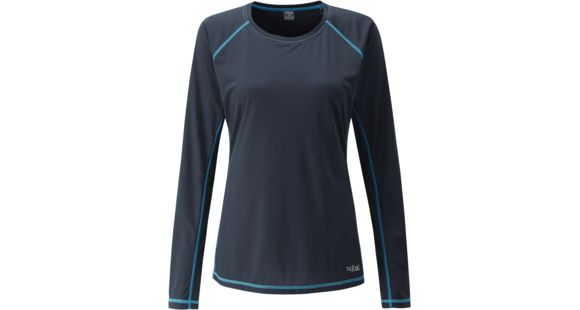 Rab Interval Long Sleeve Tee - Women's, Ebony, Extra Small, QBU-41-EB-08
