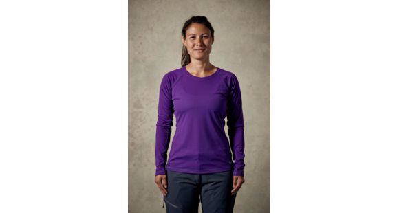 Rab Interval Long Sleeve Tee - Women's, Nightshade, Extra Large, QBU-41-NI-16