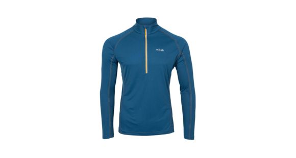 Rab Interval Long Sleeve Zip Tee - Men's, Ink, Large, QBT-77-IK-L