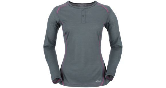 Shed, Rab Womens MeCo 140 Long Sleeve Tee, Smoke, 12, QBT-45-SM-12-DEMO