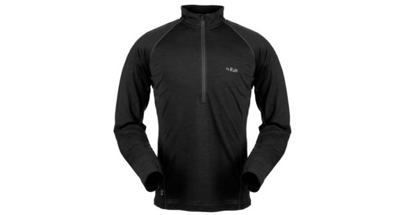 Rab MeCo 165 Long Sleeve Zip Tee - Men's-Black-X-Small