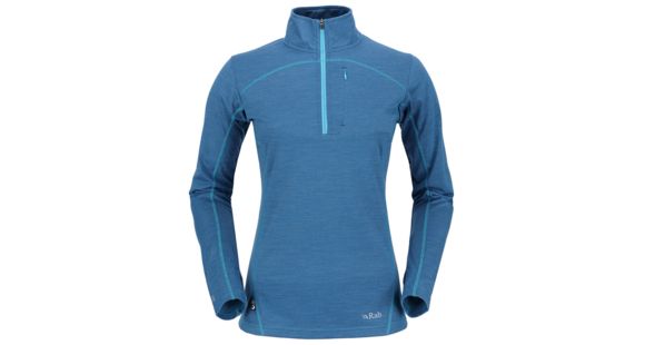 Shed, Rab Womens MeCo 190 Long Sleeve Zip Tee, Blazon, 12, QBT-41-BZ-12-DEMO