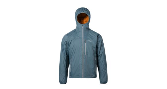 Rab Men's Endurance X Hoodie, Blue Steel/Burnt Orange, X-Large, QXI-22-BO-XL