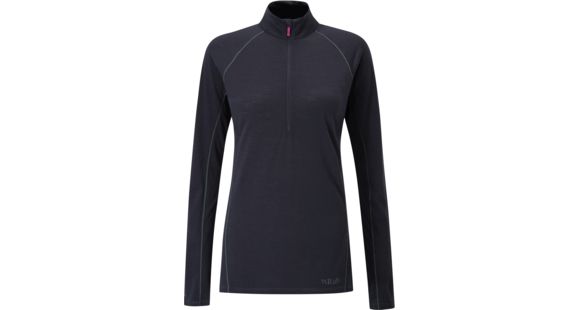 Rab Merino+ 120 Long Sleeve Zip Jacket - Women's, Ebony, Large, QBU-27-EB-14