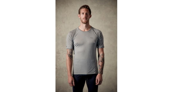 Rab Merino+ 120 Short Sleeve Crew - Men's, Dark Mirage, Extra Small, QBU-15-DM-XS