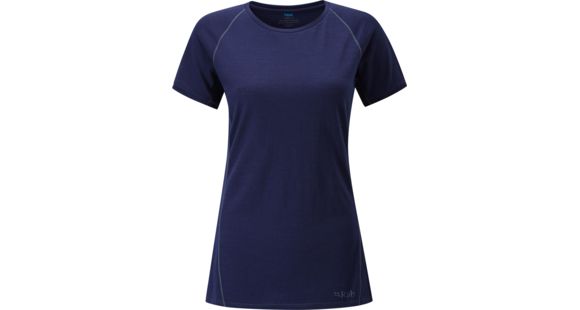 Rab Merino+ 120 Short Sleeve Crew - Women's, Twilight, Small, QBU-16-TW-10
