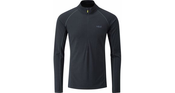 Rab Merino+ 160 Long Sleeve Zip Tee - Men's -Ebony-X-Large