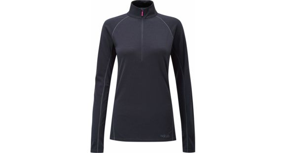 Rab Merino+ 160 Long Sleeve Zip Tee - Women's-Ebony-Medium