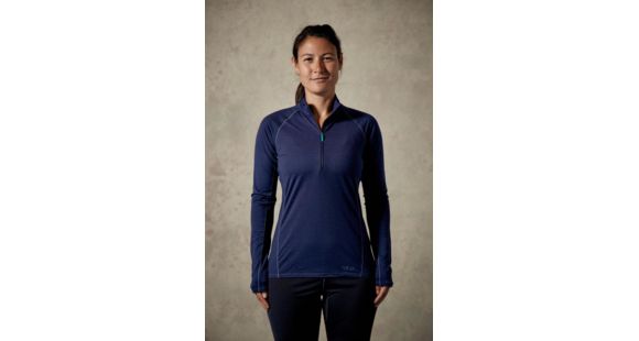Rab Merino+ 160 Long Sleeve Zip - Womens, Twilight, 14, QBU-31-TW-14