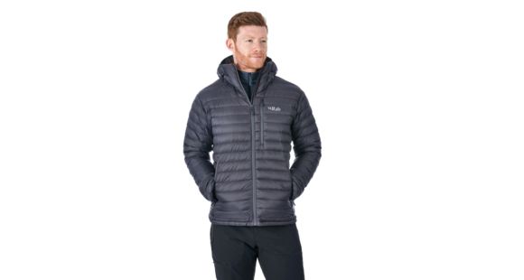 Rab Microlight Alpine Jacket - Men's, Beluga/Dijon, Small, QDA-90-BE-S