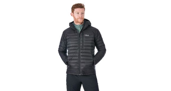 Rab Microlight Alpine Jacket - Men's, Black/Shark, Small, QDA-90-BL-S