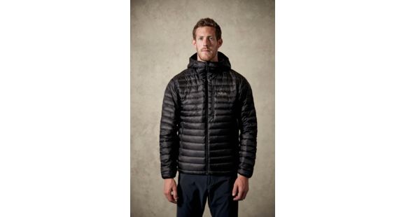 Rab Microlight Alpine Jacket - Mens, Black/Shark, Extra Small, QDA-62-BL-XS