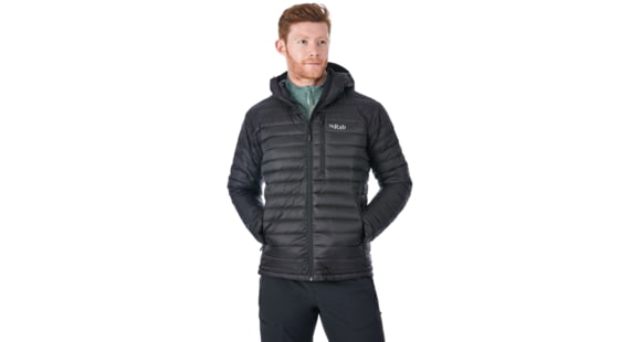 Rab Microlight Alpine Jacket - Men's, Black/Shark, 2XL, QDA-90-BL-XXL