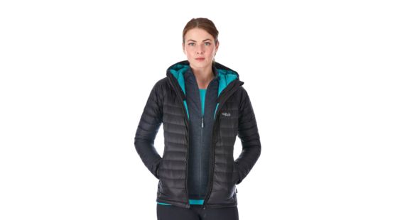 Rab Microlight Alpine Jacket - Women's, 8 UK, Black/Seaglass, QDA-92-BL-08