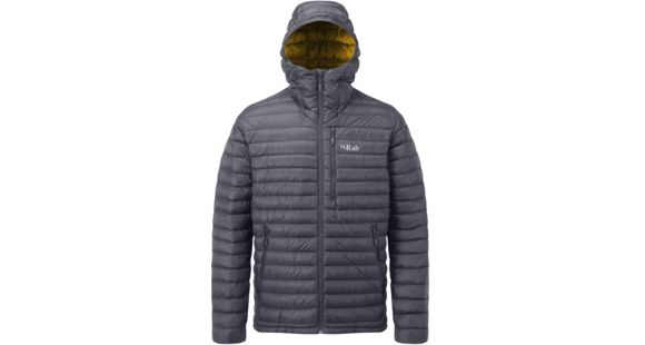 Rab Microlight Alpine Long Jacket, Beluga/Dijon, Extra Small, QDA-91-BE-XS