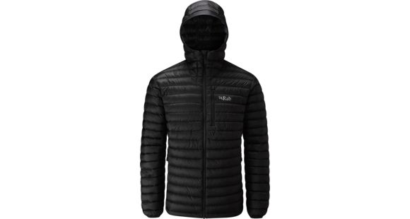 Rab Microlight Alpine Long Jacket - Men's-Black/Shark-X-Large