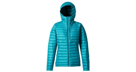 Rab Microlight Alpine Long Jacket - Women's, Serenity/Atlantis, Large, QDA-93-SE-14