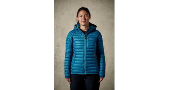 Rab Microlight Alpine Xlong Jacket - Women's, Blazon/ Seaglass, 16, QDA-79-BZ-16