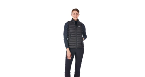 Rab Microlight Vest - Women's, Black/Seaglass, Extra Small, QDA-97-BL-08