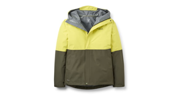 Rab Downpour Waterproof Jacket - Men's, Pollen/Army, Extra Large, QWI-06-PAR-XLG